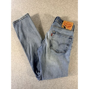 Levis Mens Jeans 29x30 Light Wash Slim Straight Faded Denim Pants
